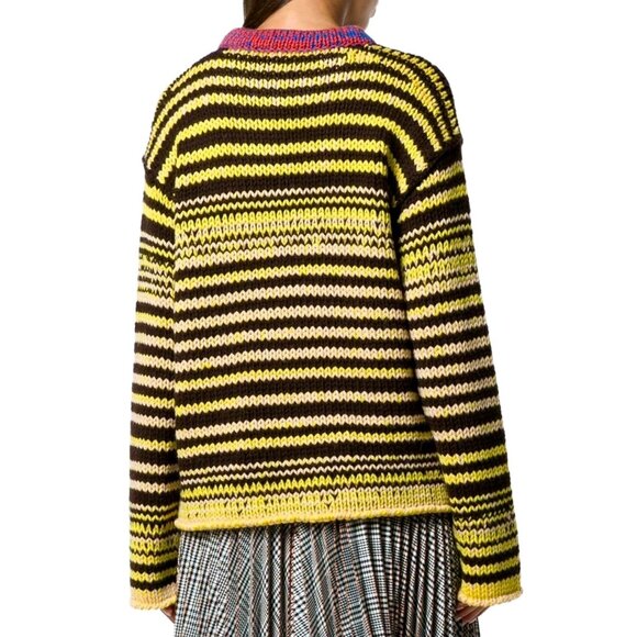 CALVIN KLEIN 205W39NYC RAF SIMONS CHUNKY HANDKNIT STRIPED SWEATER XS - Picture 3 of 7